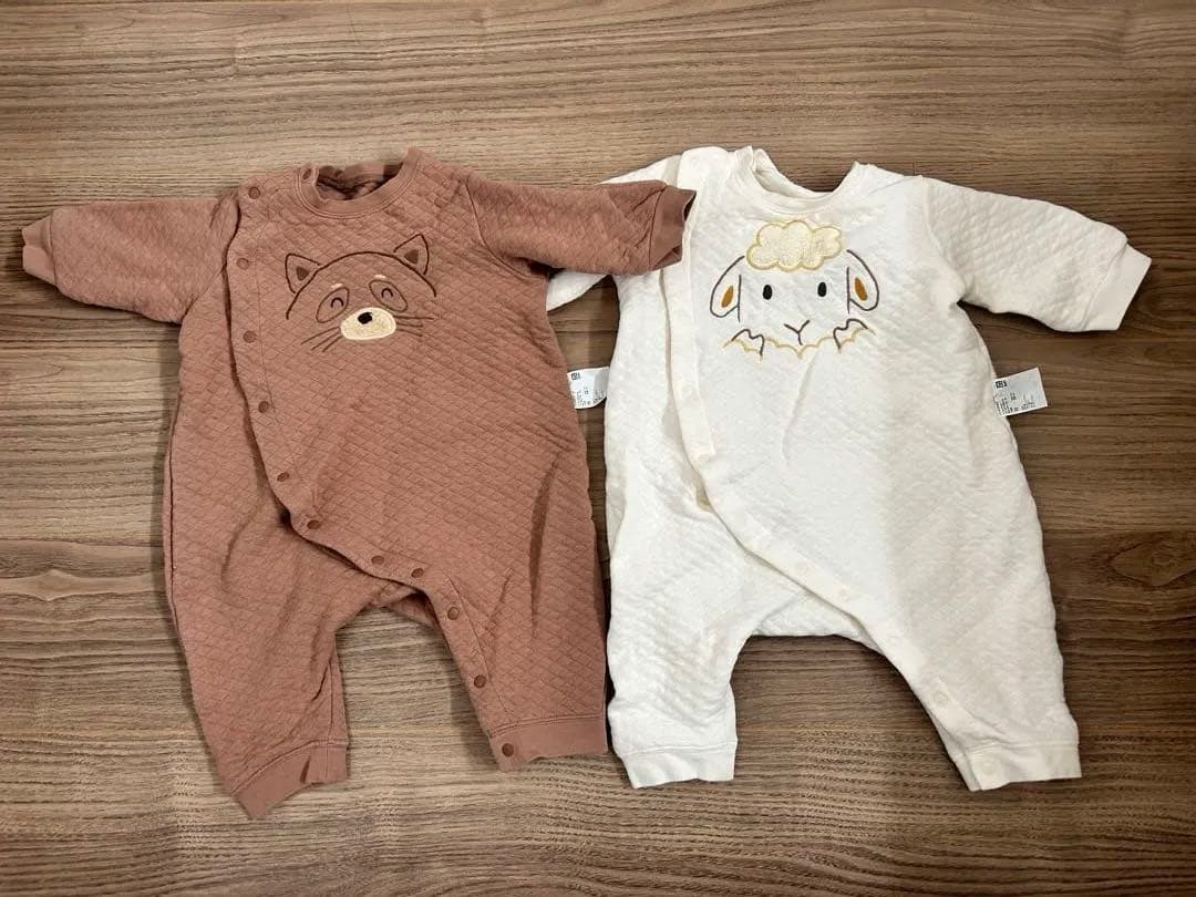 UNIQLO キルティングロンパース 2点セット 70センチ - メルカリ