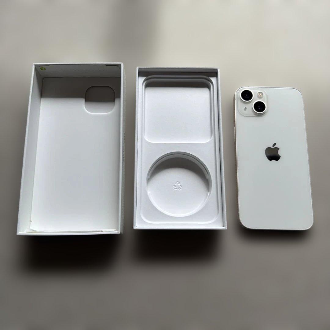 iPhone 13 ホワイト 本体 箱付き 128GB バッテリー76% - メルカリ