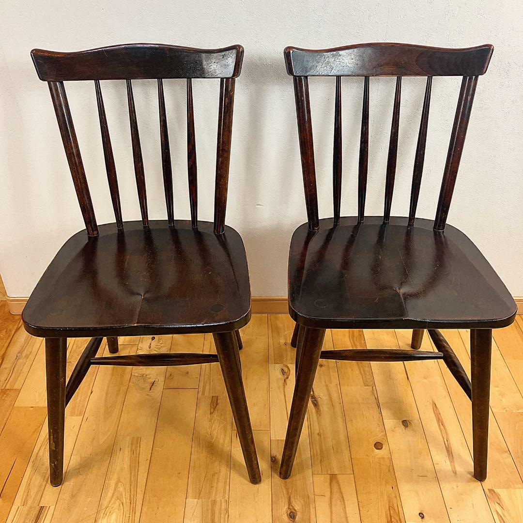 本物志向 北海道民芸家具 ダイニングチェア ウィンザーチェア 樺材