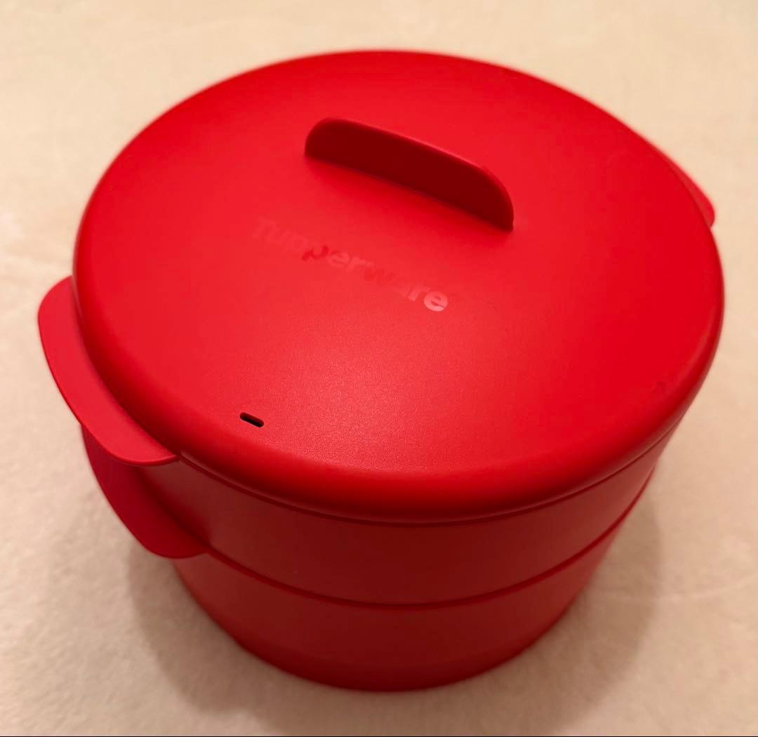 新品】Tupperware 赤い蒸し器