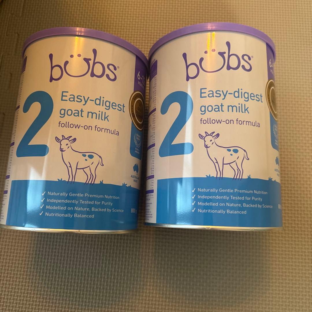 bubs バブス ヤギ 粉ミルク ステップ2 2缶セット Bubs（バブズ）ヤギ・ゴートミルク ステップ2（6～12カ月）大缶 800g
