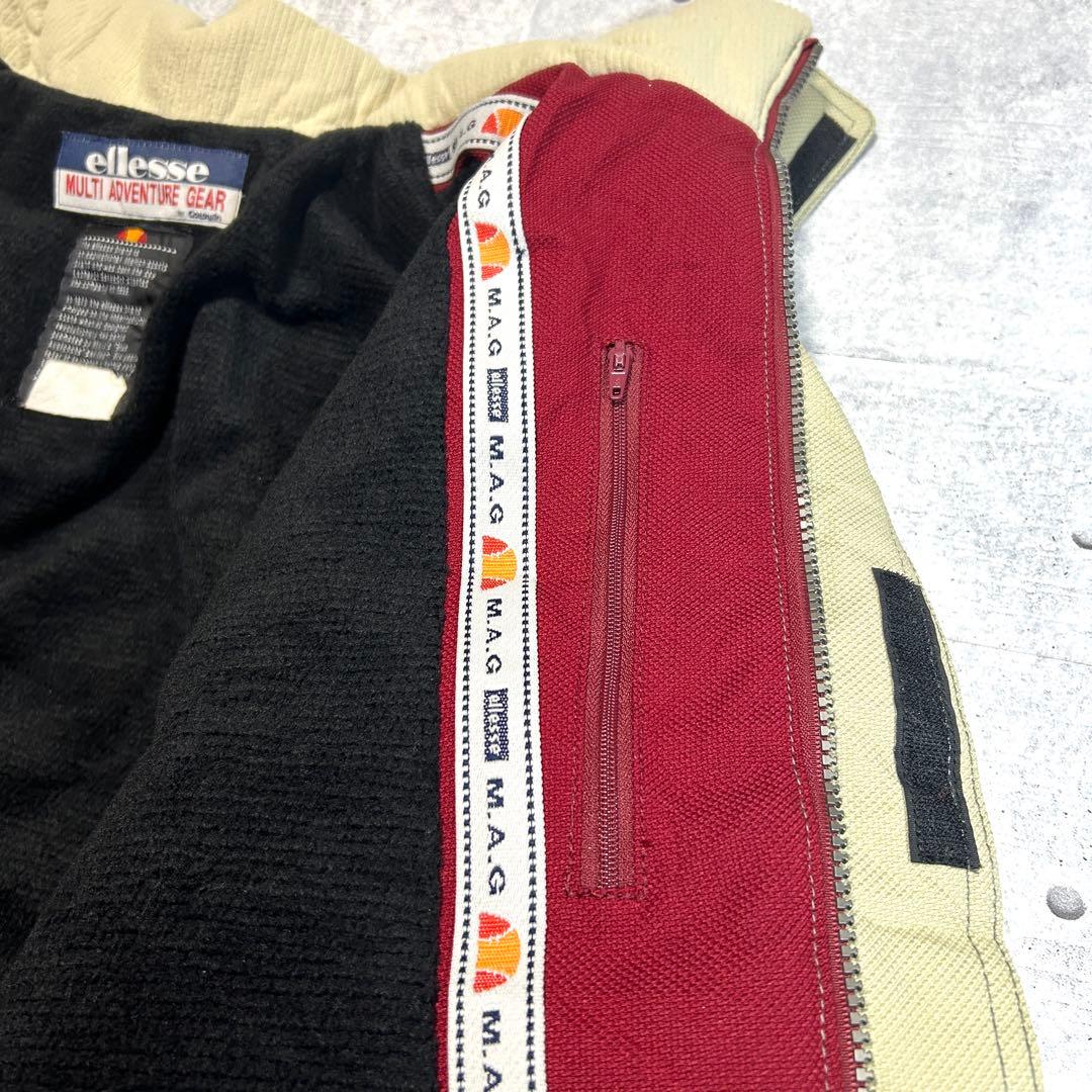 ellesse エレッセ スキーウェア スノーボードウェア ワインレッド白