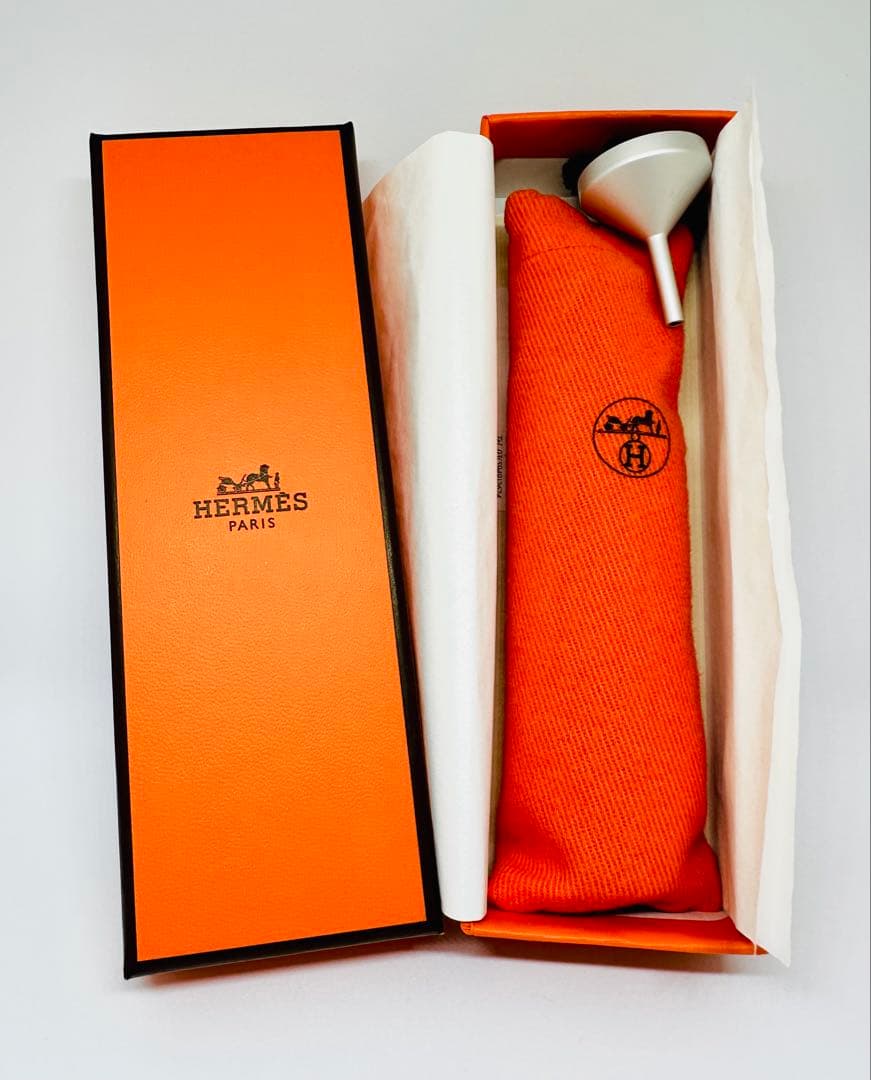 HERMES 香水ボトル ブラウン レザー エルメス レフィラブル アトマイザー 香水ボトル GP×革 ブラウン