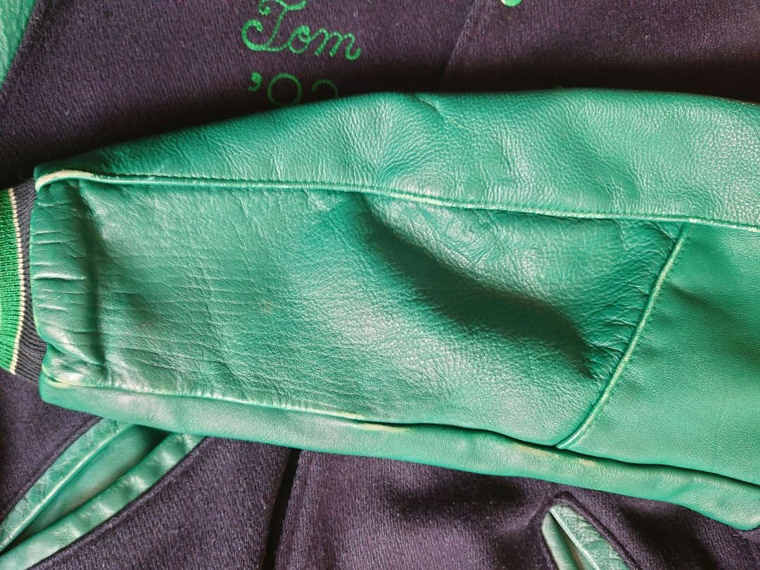 DeLONG スタジャン ネイビー/グリーン Tom '92 - メルカリ