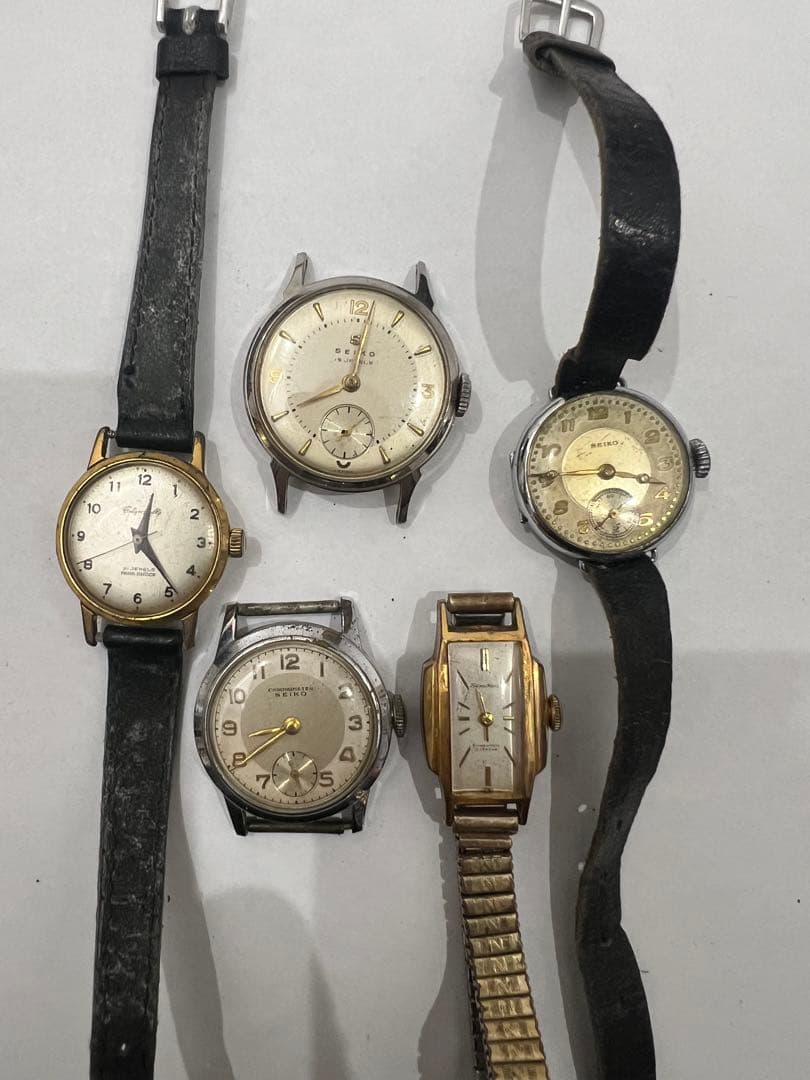 1*o様 希少！　ヴィンテージセイコー　手巻き　5本セット ジャンク品 Vintage Seiko 5 7019-6081 Automatic 21 jewels men watch made in