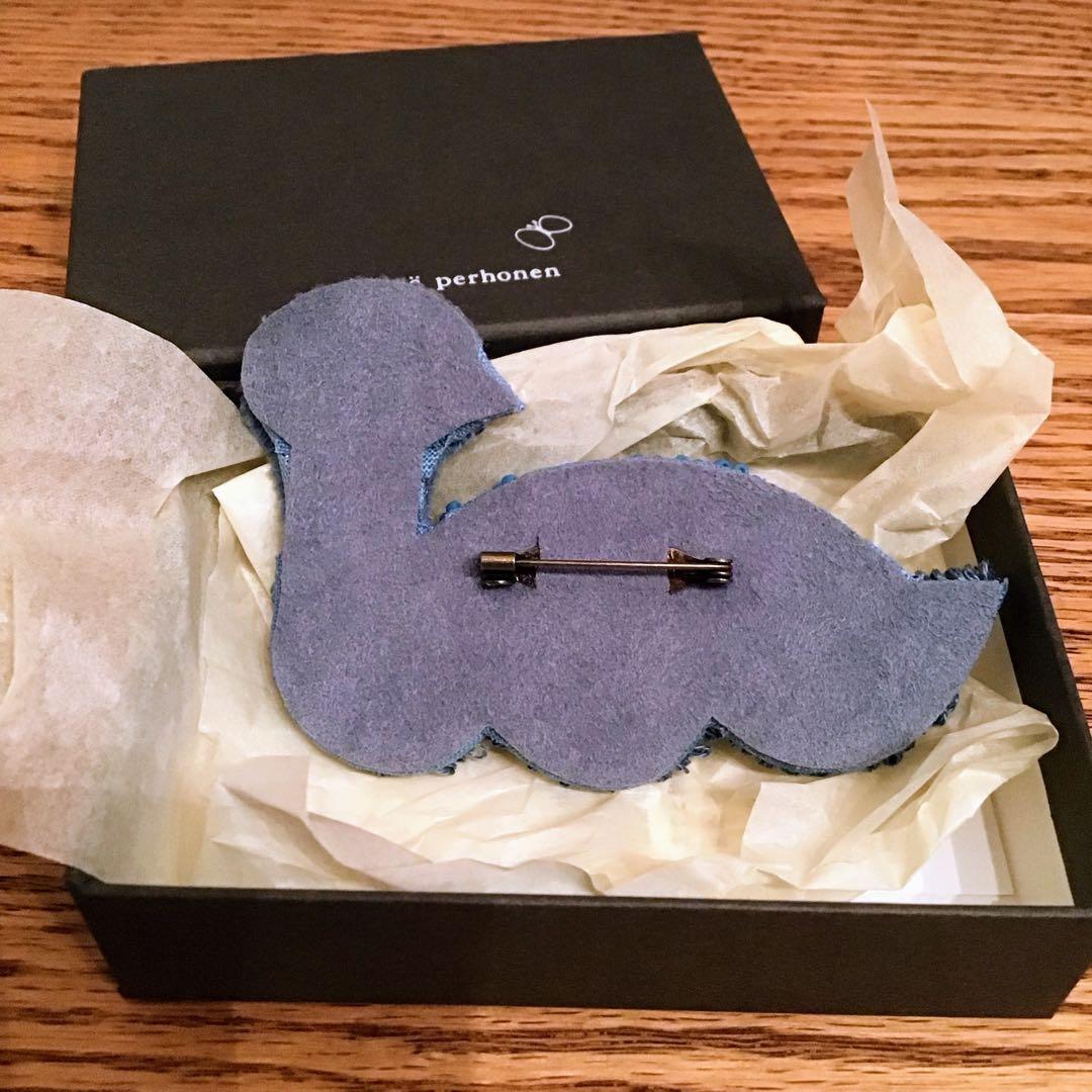 ミナペルホネン 2024SS Sea birds シーバード コサージュ ブルー