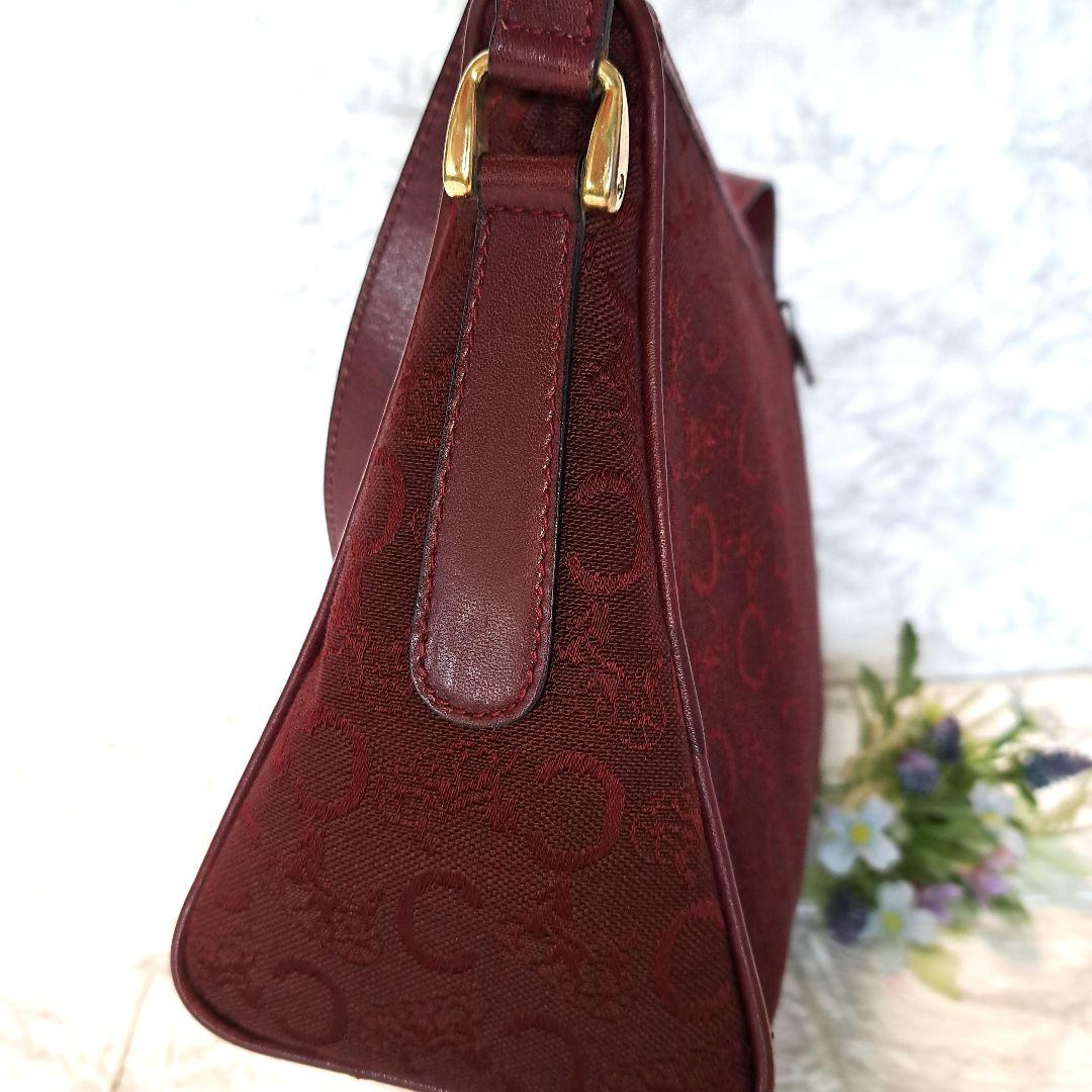 ✨️超美品✨️CELINE セリーヌ Cマカダムキャンバス カーフワインレッド