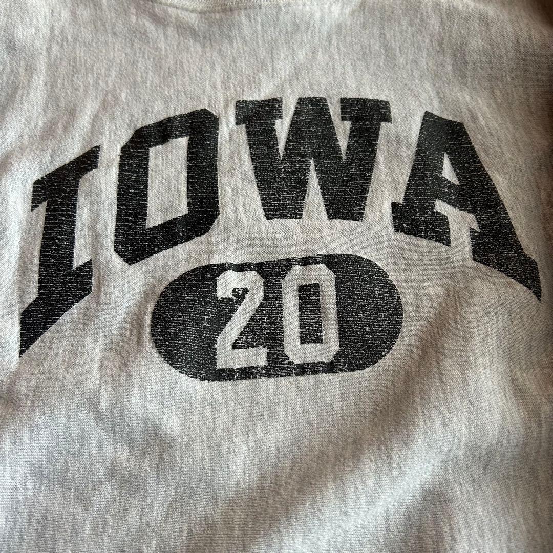 80s トリコタグ USA製 チャンピオン リバースウィーブ IOWA グレー