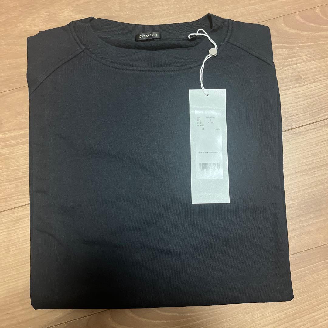 comoli ネイビー トレーナー サイズ3 中古・古着通販】COMOLI (コモリ) コットン吊裏毛クルーネック