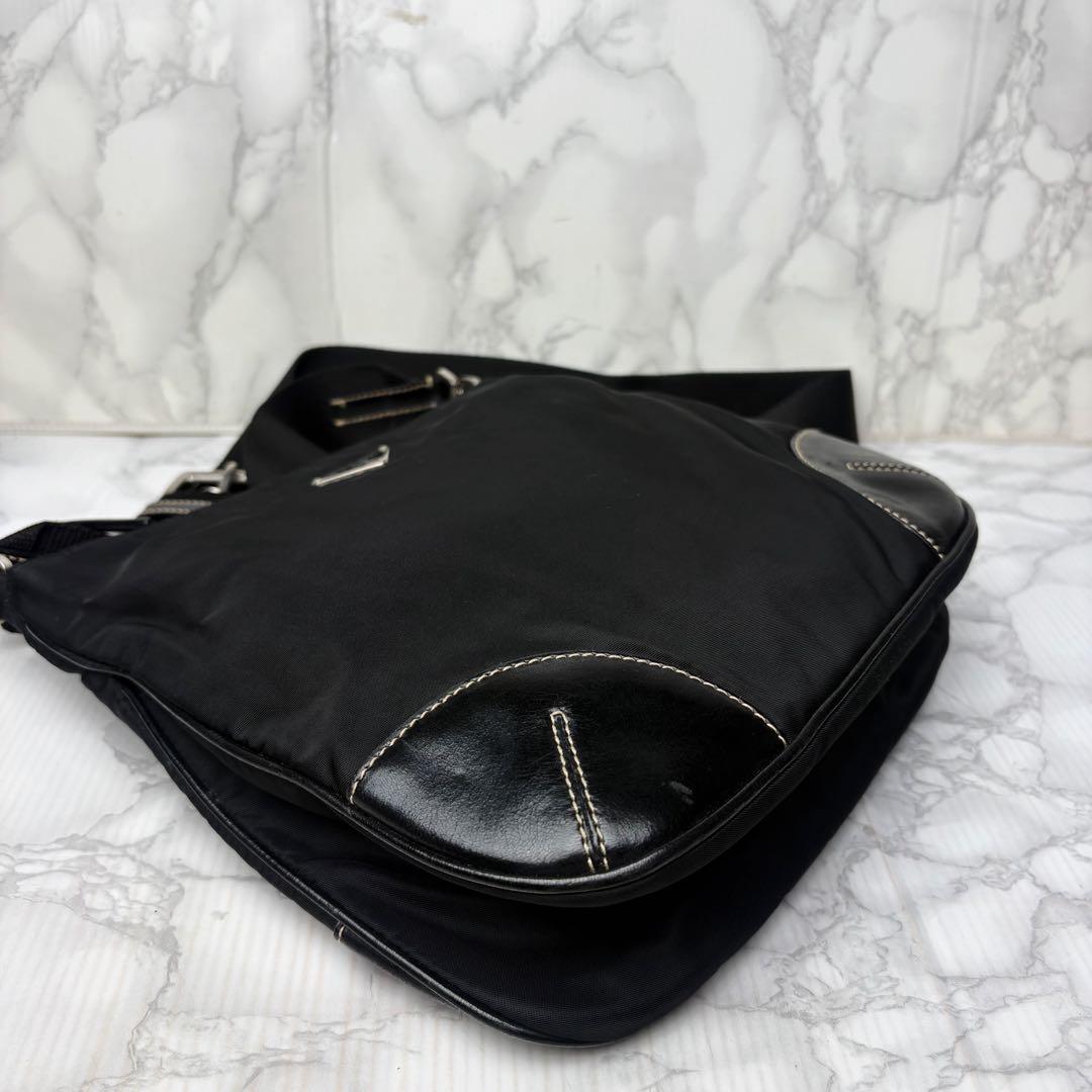 071 美品 PRADA ショルダーバッグ 斜めがけ 黒 ux4 - メルカリ
