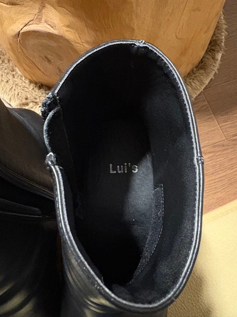 lui's ルイス ヒールブーツ サイドジップ レザー ブラック 黒 - メルカリ