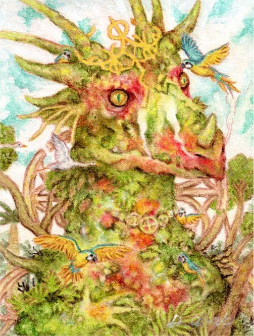 原画】『古の竜王』（ドラゴン 竜 龍 辰 パステル画）