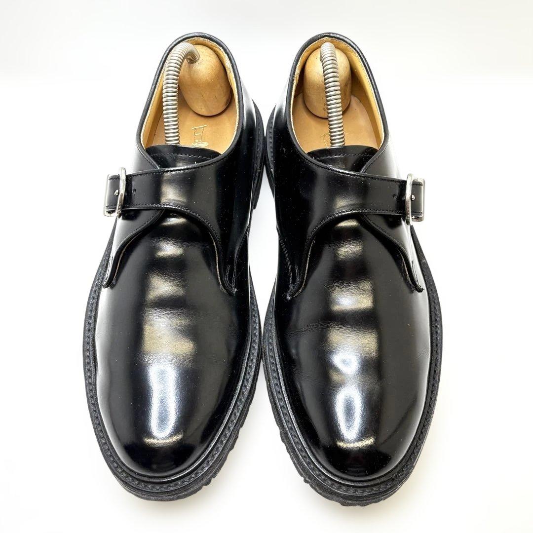 美品 REGAL リーガル シングルモンク プレーントゥ ブラック 25.5cm