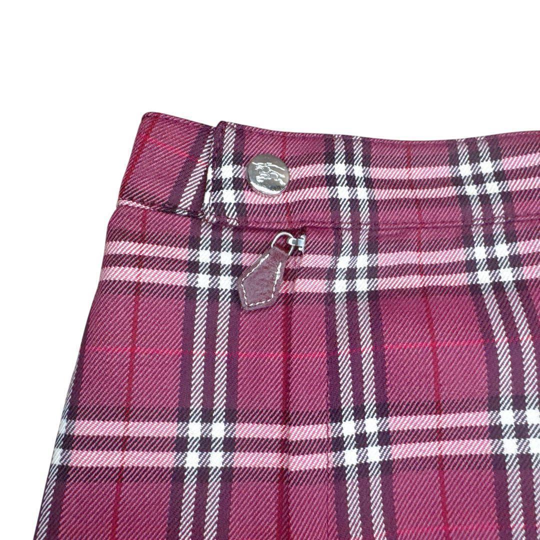 美品✨バーバリー ブルーレーベル メガチェック プリーツスカート 38 M