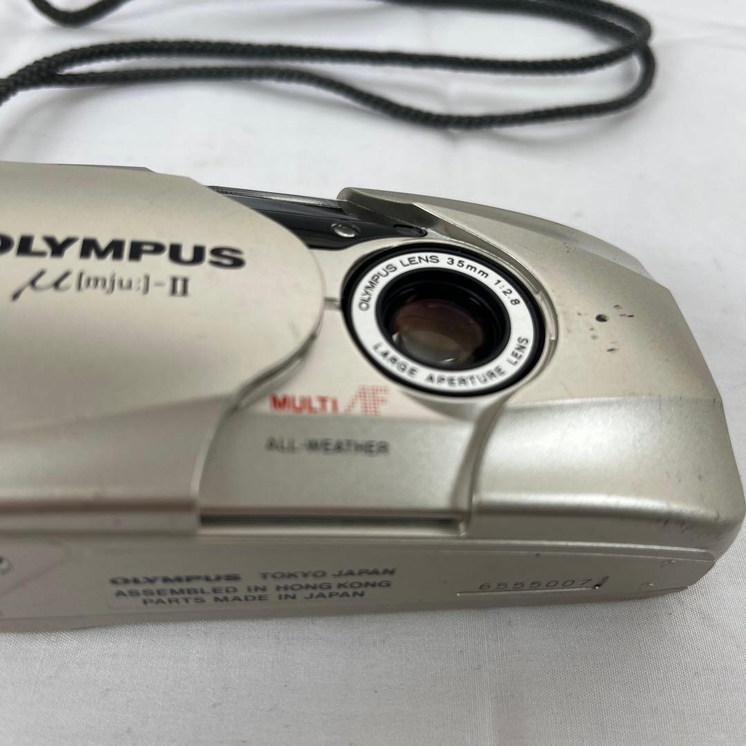 h) OLYMPUS μ[mju:]-II シルバー フィルムカメラ ジャンク OLYMPUS