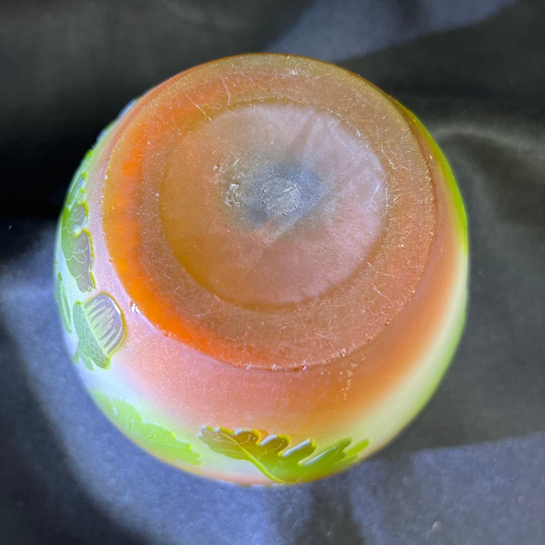 エミール・ガレ 第二期工房酸化腐食彫花入 木箱 幅約14