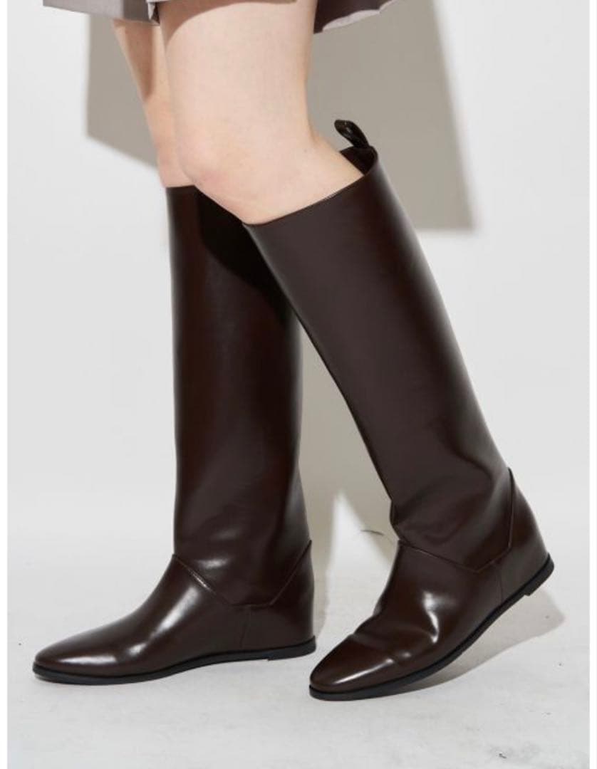 elendeek エレンディーク インヒール ロングブーツ ブラウン ELENDEEK（エレンディーク）の「インヒールロングブーツ（ブーツ