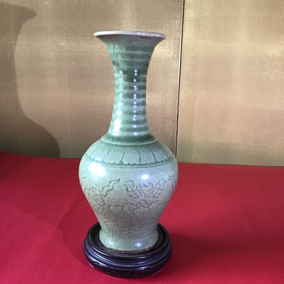 龍泉窯 青磁 隠刻牡丹紋図 明代 - メルカリ