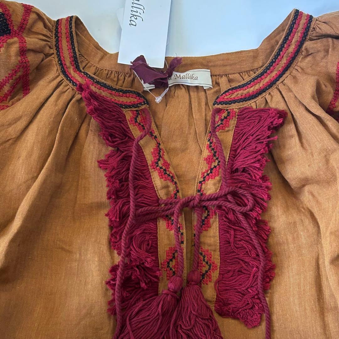sara mallika サラマリカ ブラウス 刺繍 タッセル プルオーバー - メルカリ