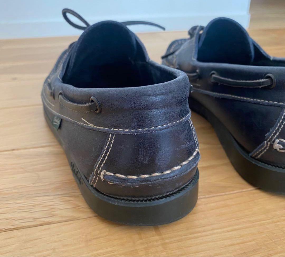 パラブーツ デッキシューズ ネイビー レザー - メルカリ