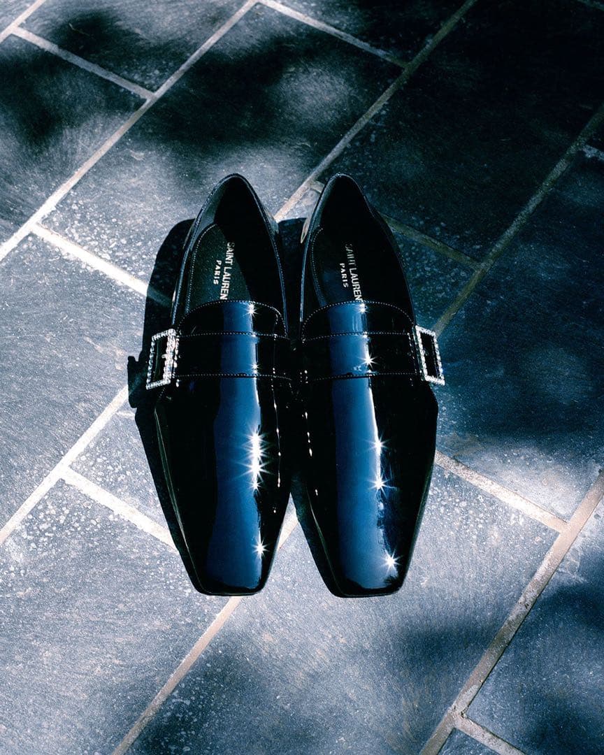 23AW 44 サンローラン パテント ローファー ラインストーンバックル 23AW 44 サンローラン パテント ローファー ラインストーンバックル