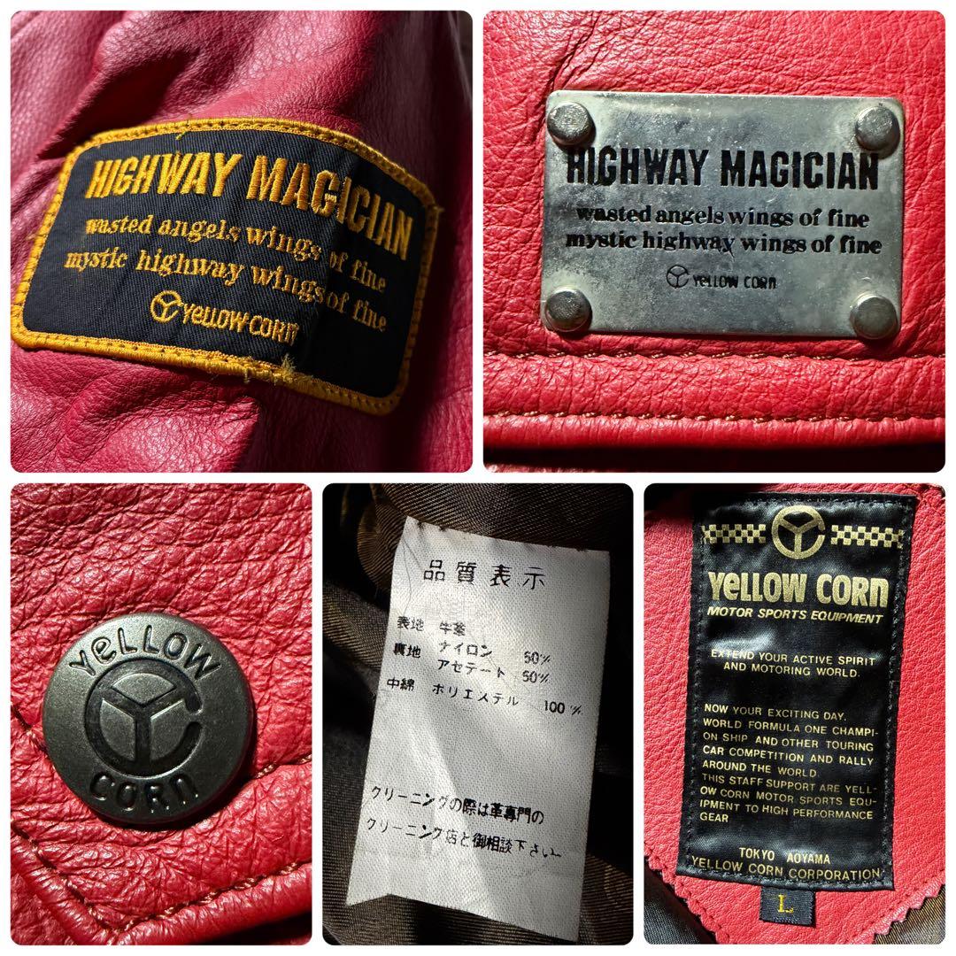 t*9様 美品□イエローコーン バイクウェア 本革 レッド L - メルカリ