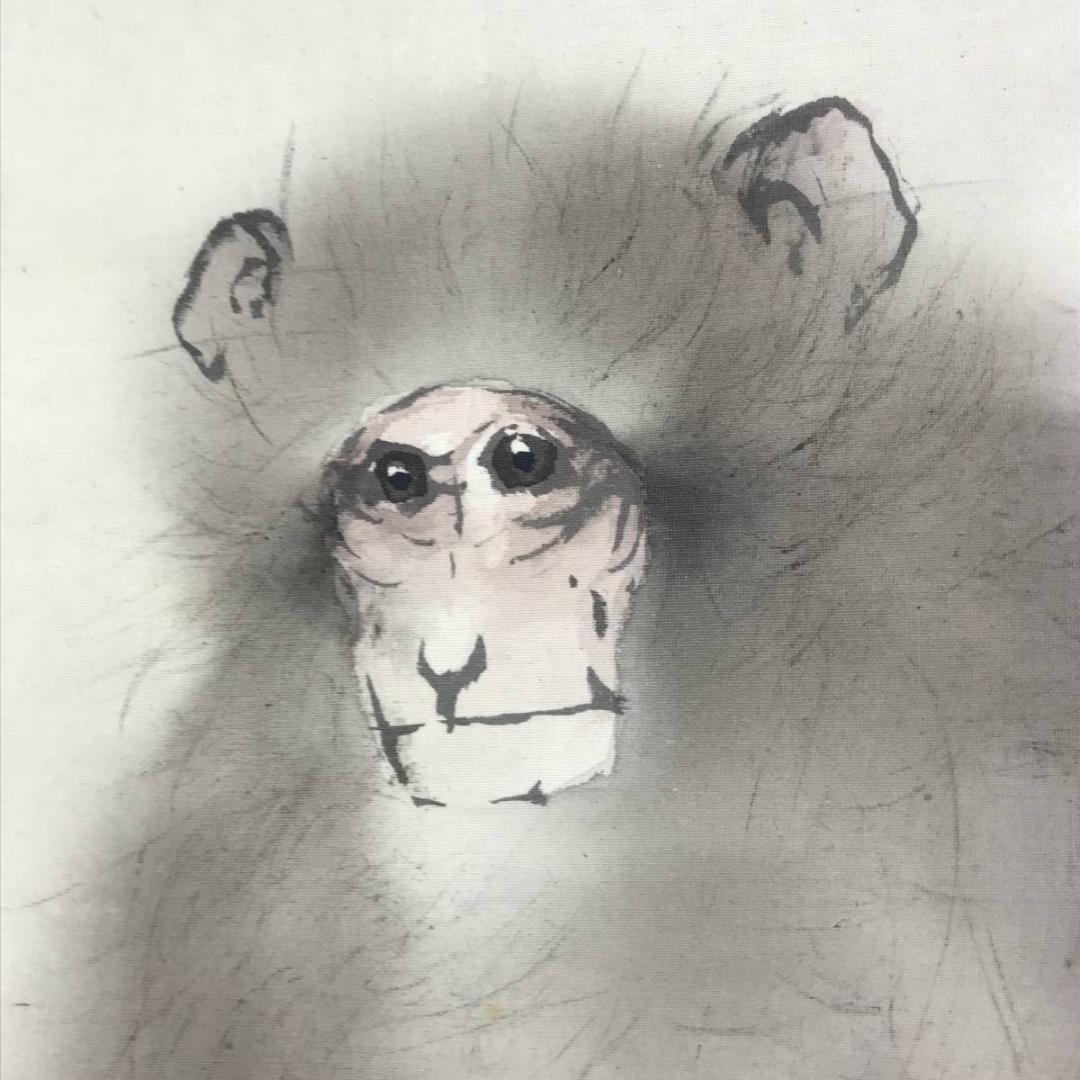 二井谷友宏）真作/望月青鳳/猿図/花鳥図/掛軸/名家伝来/AE-106