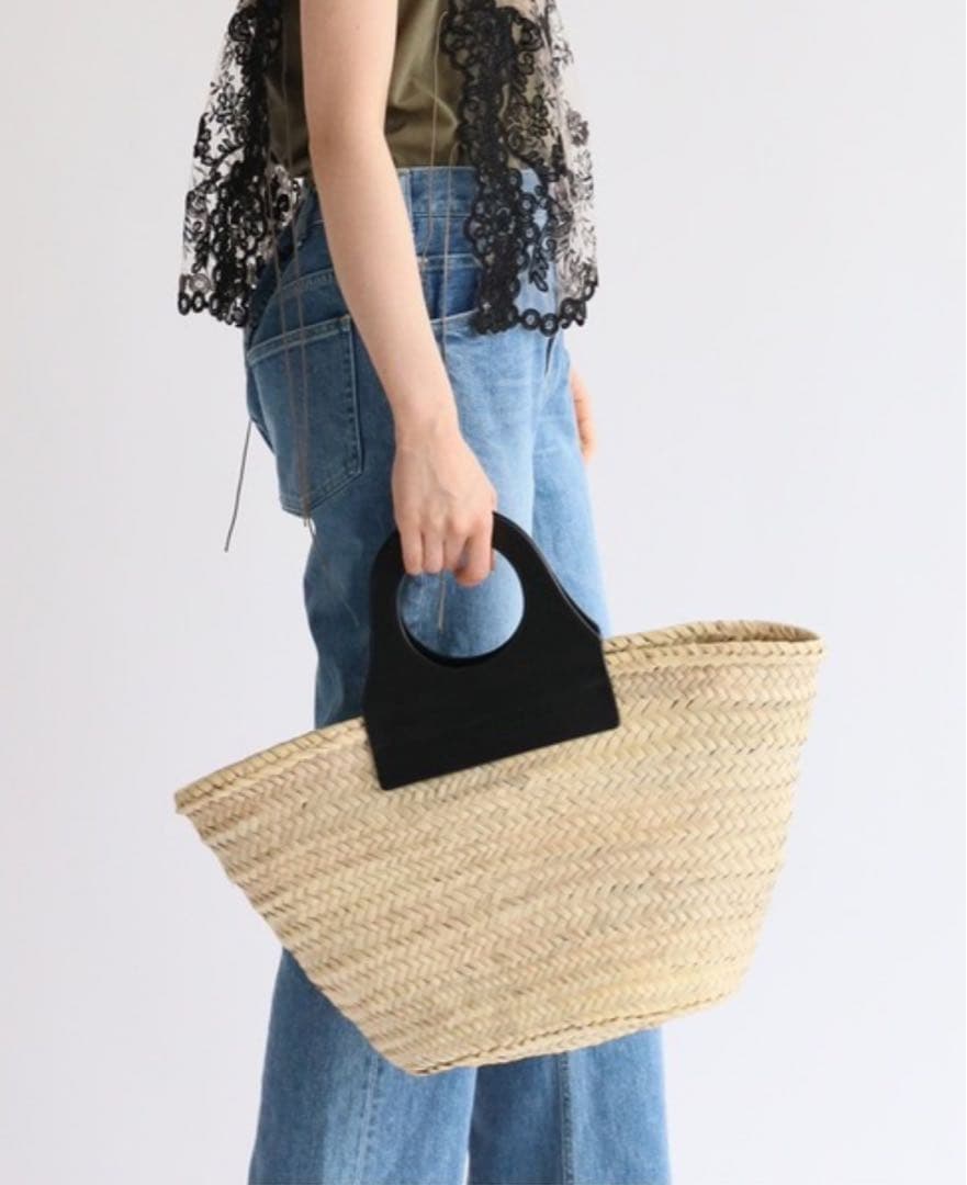 へリューストローとレザーのかごバッグ　未使用品 楽天市場】HEREU ヘリュー かごバッグ CABAS レディース ラフィア
