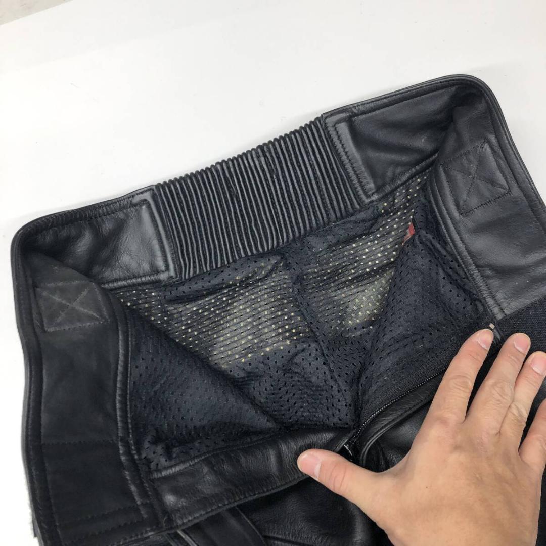 南海部品 NANKAI レザーパンツ ライディングパンツ ブラック 牛革 L