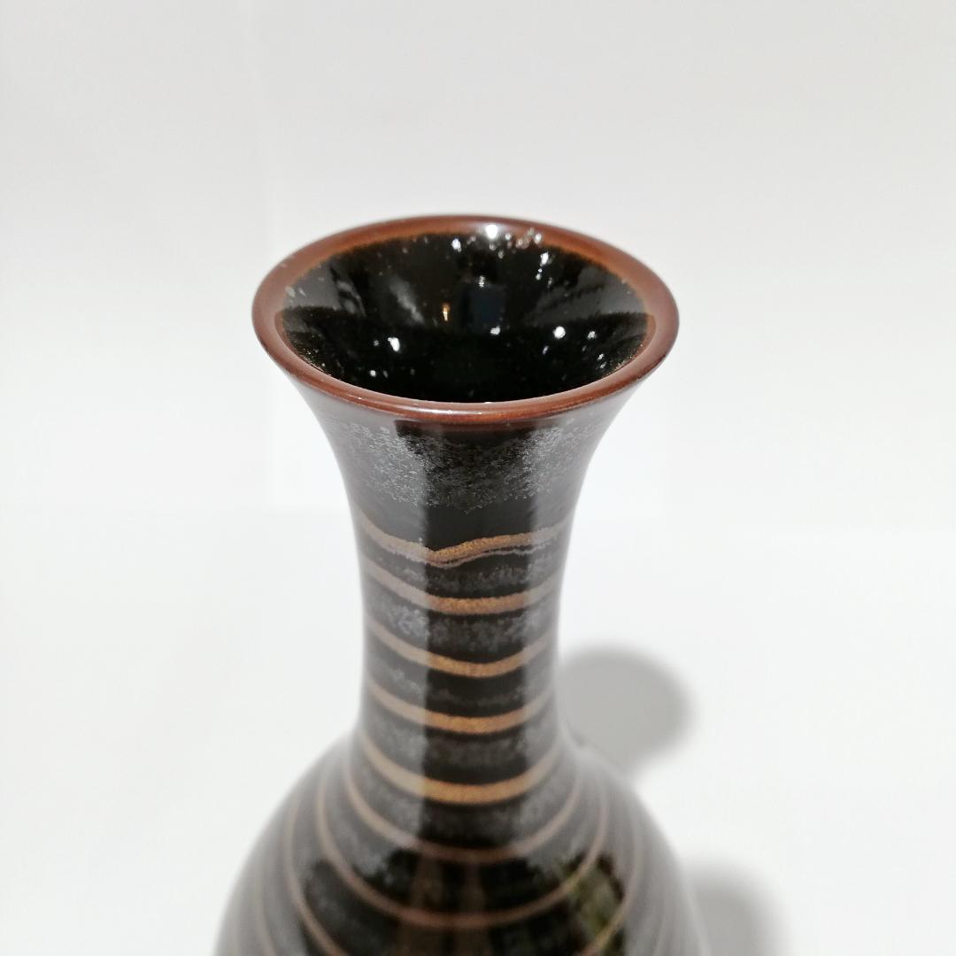 如月セール〇文化勲章受章 青木龍山 鶴首花瓶 天目渚 - メルカリ