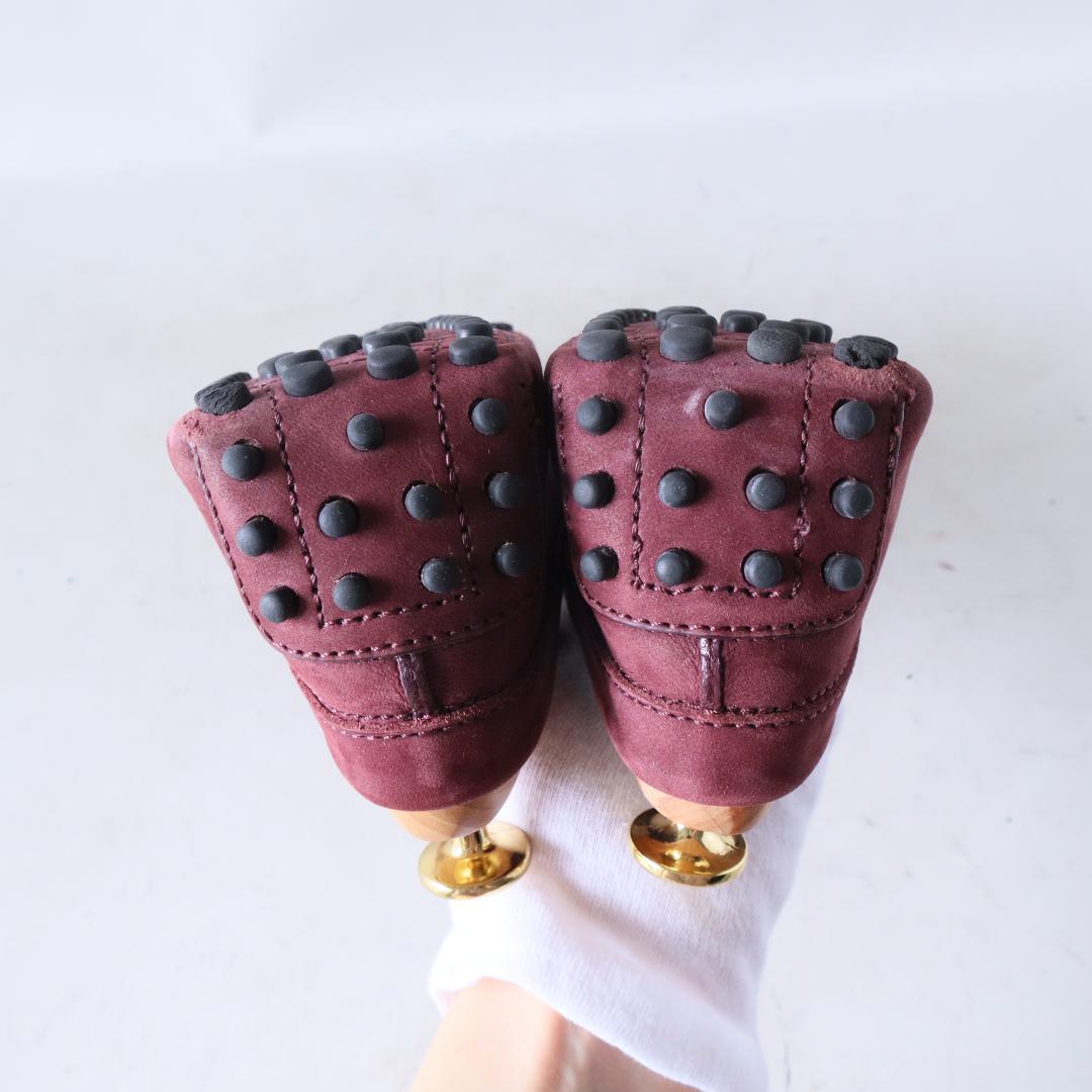 極美品トッズゴンミーニ　ドライビングシューズ　ワインレッド　6.5 25.5cm