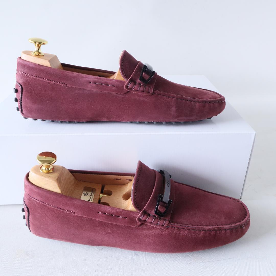 極美品トッズゴンミーニ　ドライビングシューズ　ワインレッド　6.5 25.5cm