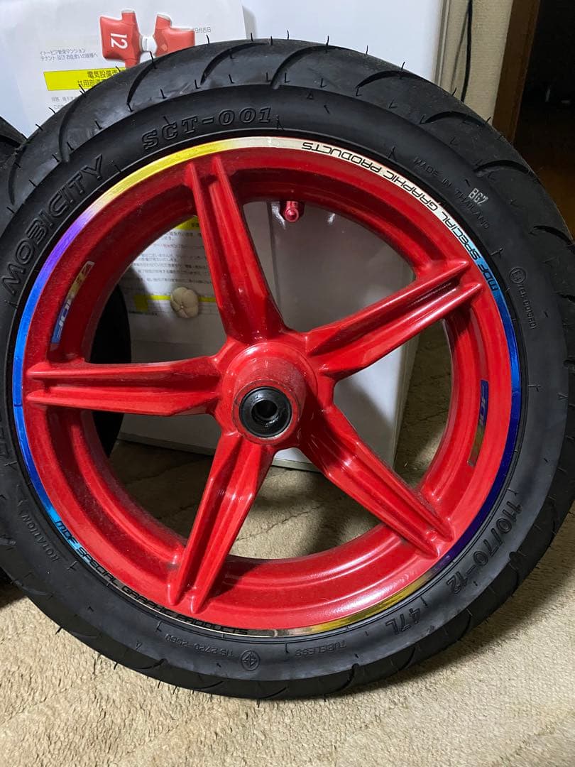 モビリティ SCF-001 レッドホイールセット 10-70-10 - パーツ新 デザイン