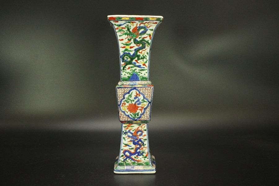 茶道具 唐物 赤絵 龍紋 尊瓶 高31.7cm 中国美術(A925) - メルカリ