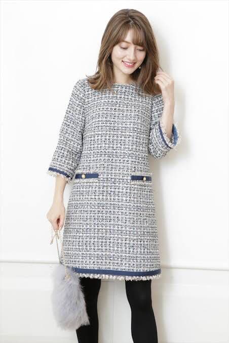 Apuweiser-riche アプワイザーリッシェ ツイードミニワンピース - メルカリ