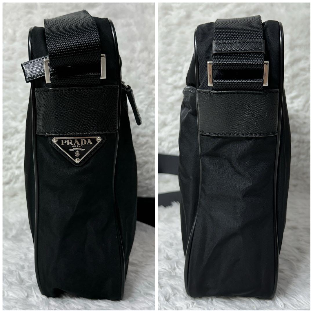 美品✨プラダ 白タグ25 三角口ゴ レザーナイロン ショルダーバッグ