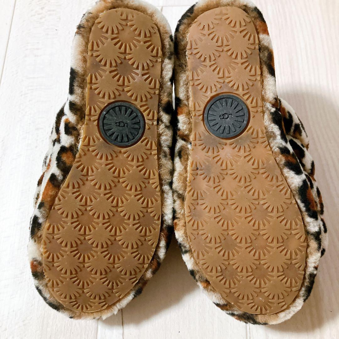 UGG フラッフ イヤー スライド サンダル レオパード 23㎝ - メルカリ