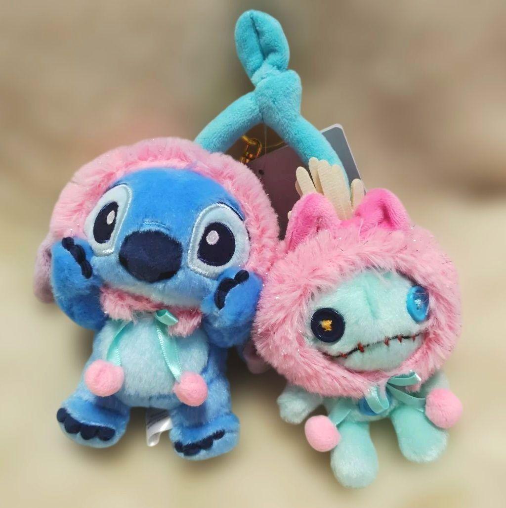 スティッチ＆スクランプ ぬいぐるみキーホルダー・キーチェーン