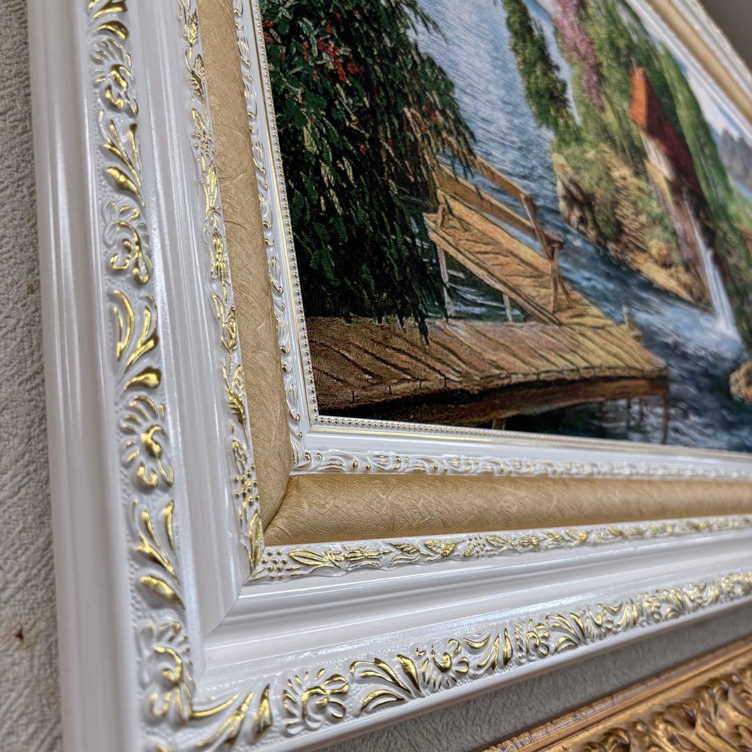 幅137×高さ77 自然の風景 水車小屋 絵画 アウトレット特価品 お買い得