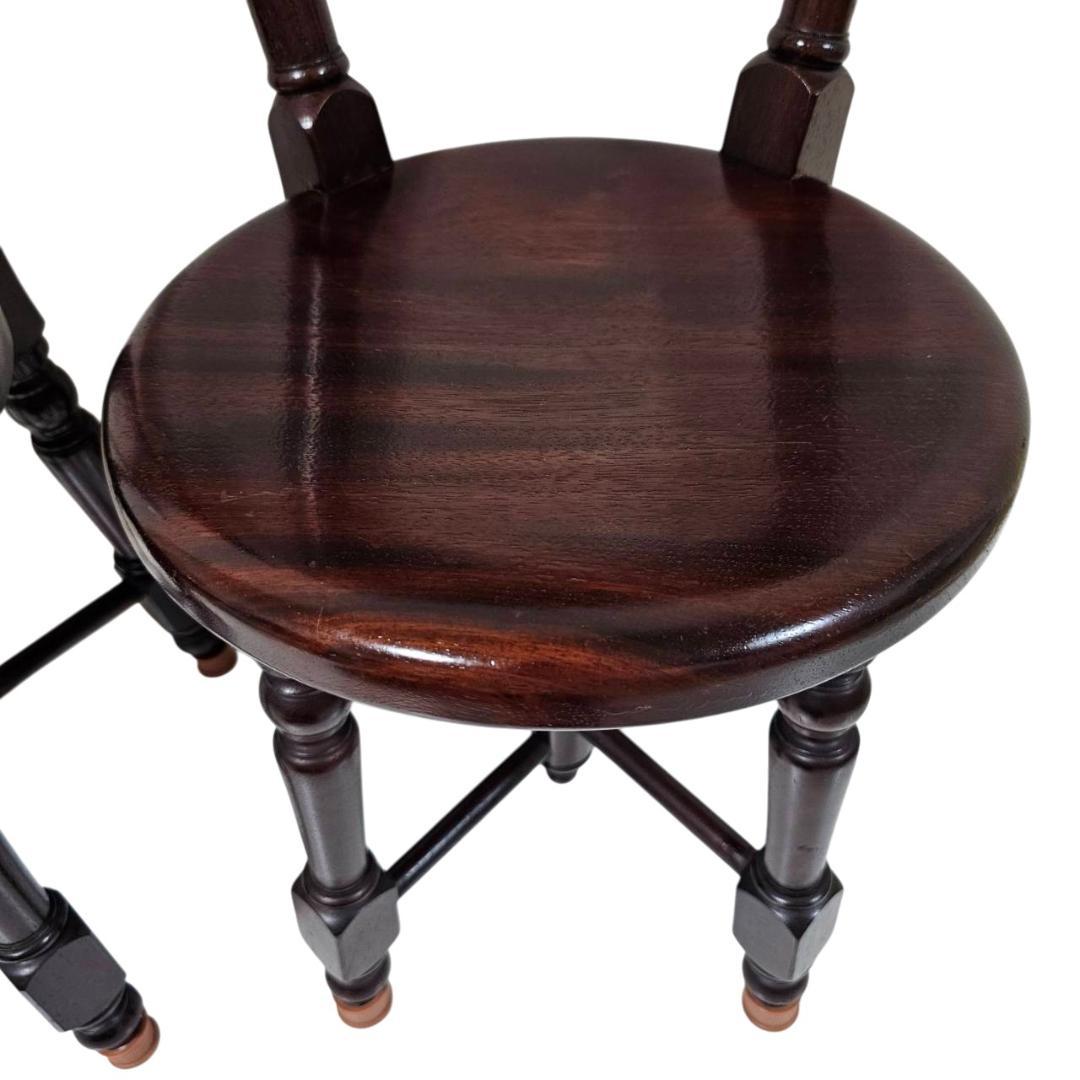 現状渡し】九州民芸家具 南京小椅子 丸座 2脚セット① ろくろ脚