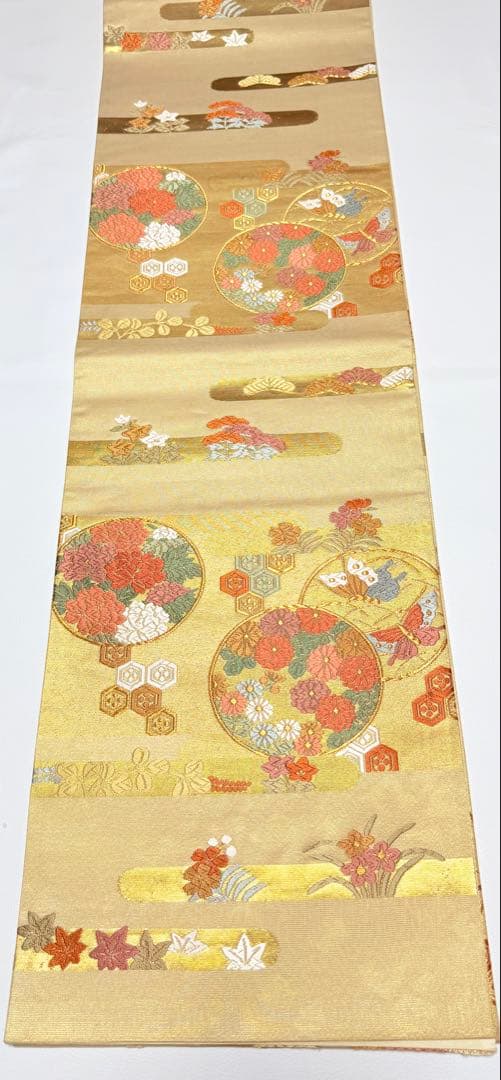 高級 袋帯 正絹 六通柄 西陣織 ゴールド 訪問着 留袖 色無地