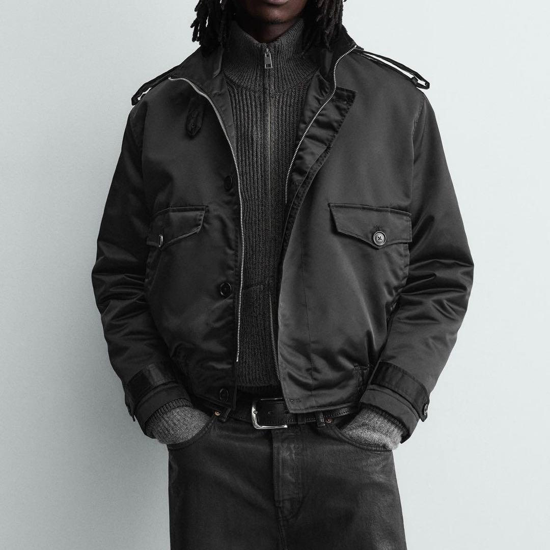 大きいサイズ ZARA テクニカル キルティング ボンバージャケット MA-1