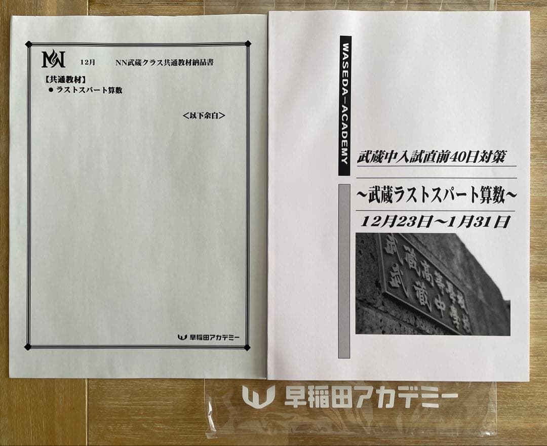NN武蔵2024 早稲アカ 直前 ラストスパート算数 問題集 解説付き - メルカリ