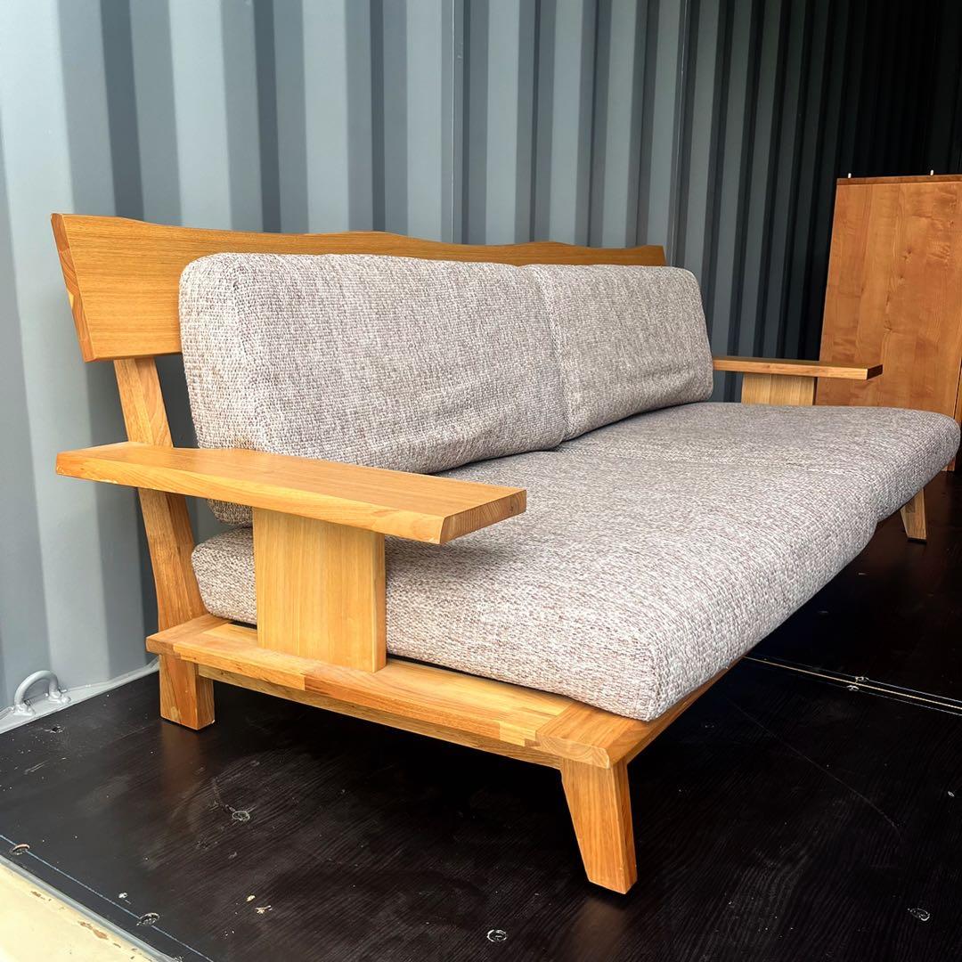 取付無料！ニトリ アカツキ北欧風 天然木ナチュラルファブリック3人