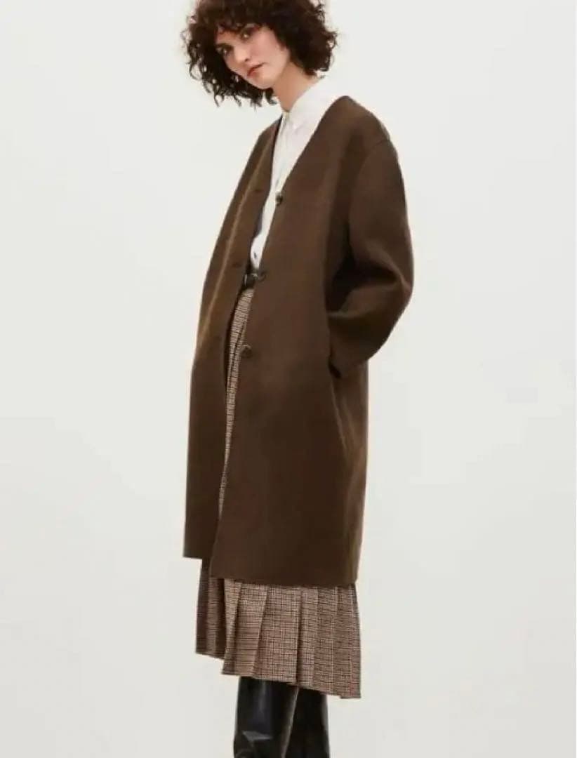 新品 コントワー・デ・コトニエ カシミヤブレンド リバー ノーカラー