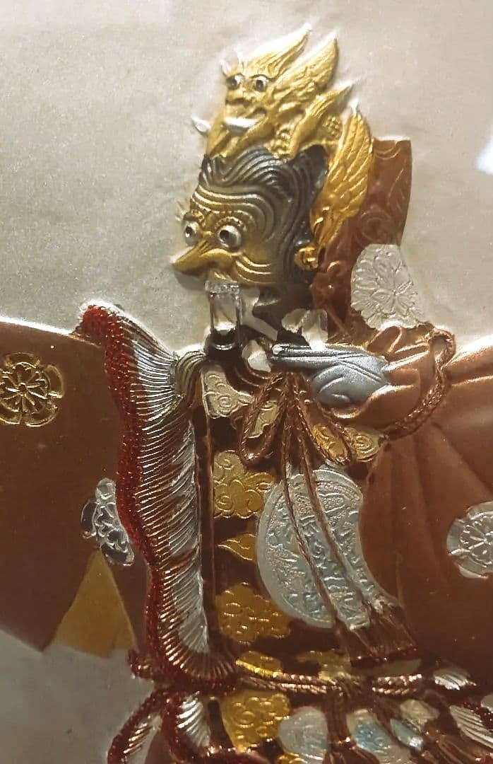 ✨限定値下げ！蘭陵王舞楽縁起 彫金家 帖佐美行 彫金額装 蘭陵王舞楽縁起 彫金家 帖佐美行 彫金額装 真作☆ 帖佐美行 「蘭陵王