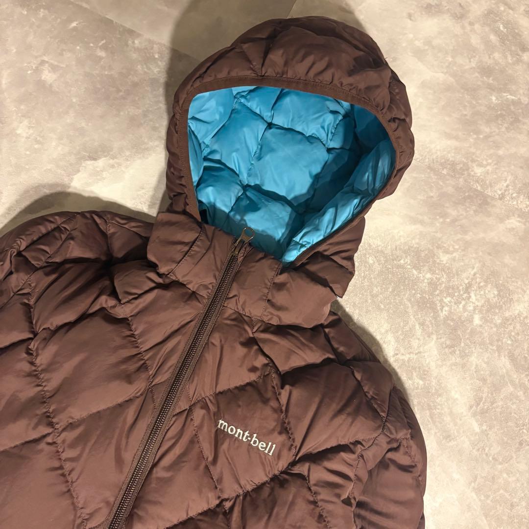 トレンドカラー❗️】極暖 montbell ダウン 水色ブラウンキルティング