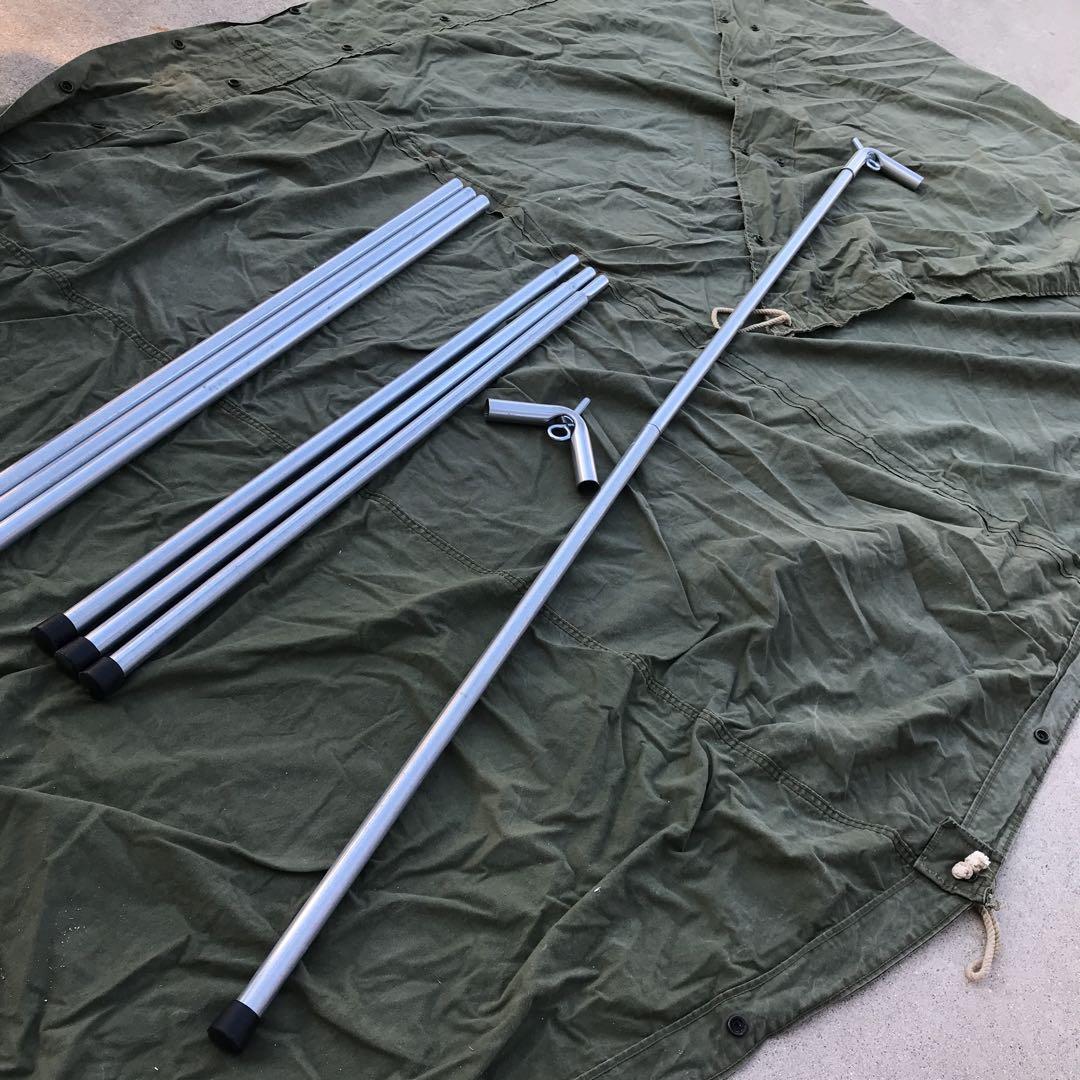 取説付《ドイツ軍幕モデル》二股フレーム＋棟ポール　楽々快適快適空間★ソロキャンプ