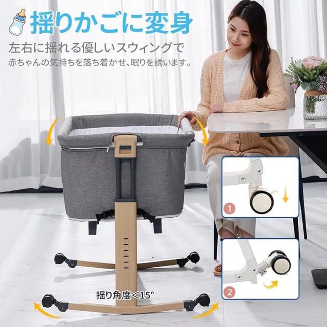 新品正規品HZDMJベビーベッド添い寝折りたたみハイローベッド08C-G