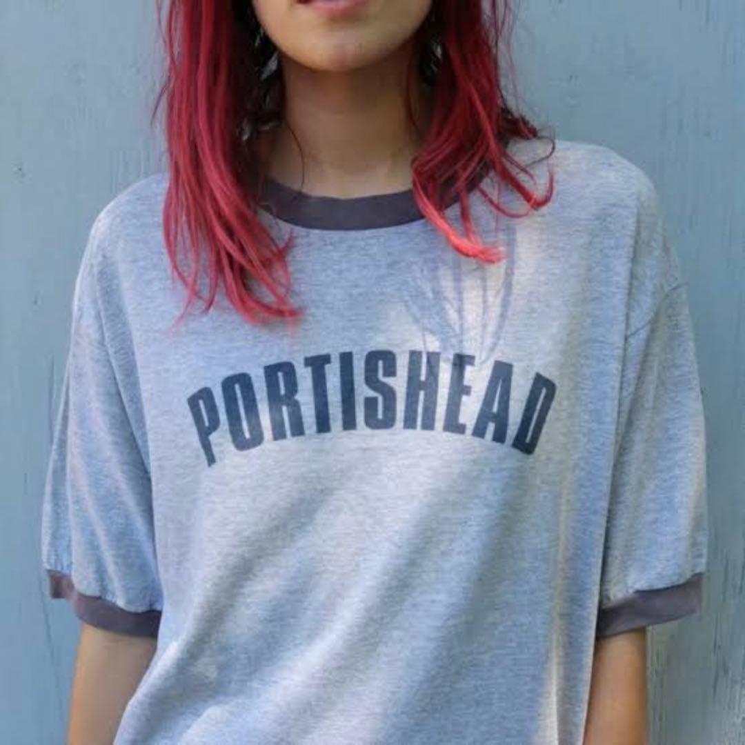 Special 90s Vintage PORTISHEAD リンガーTシャツ Vintage 1994 Portishead Tee Shirt XL 1990s Grunge Emo Dummy Glory